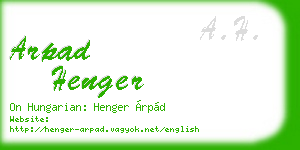 arpad henger business card