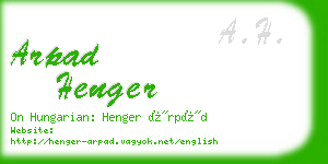 arpad henger business card